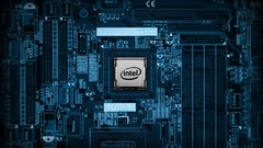 Close-up motherboards chip intel science fiction