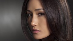 Close-up Nikita faces Chinese asians long hair brown eyes 