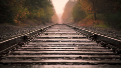 Close-up outdoors railroad tracks