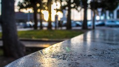 Close-up Rome bokeh blurred background hardscapes