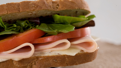 Close-up sandwiches meat bread