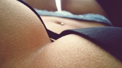 Close-up stomach legs cleavage bikini boobs goose bumps POV