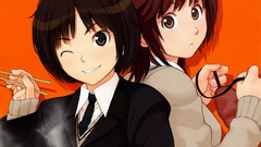 Close-up tie Hearts faces schoolgirls steam shadows sweat 