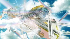 Clouds abstract Castle in the Sky cgi 3D view K3 Studio