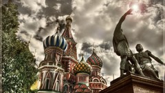 Clouds abstract statues Red Square skyscapes