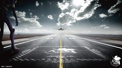 Clouds Aircraft Anime neon genesis evangelion