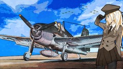 Clouds Aircraft Army tie Profile hats military gloves blondes 