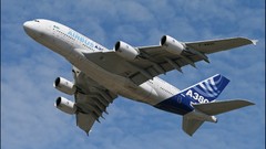 Clouds Aircraft aviation Airbus skyscapes Airbus A380-800 