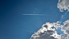 Clouds Aircraft contrails skyscapes