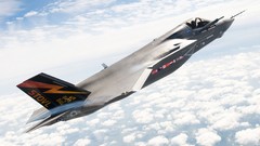 Clouds Aircraft flying jets skyscapes F-35 Lightning II