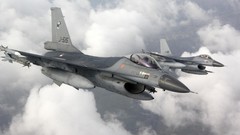 Clouds Aircraft military aviation air force jet fighter-bomber 