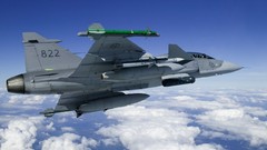 Clouds Aircraft military bomber flying sweden Saab jets 