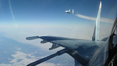 Clouds Aircraft military jets skies Russian Air Force su-27 