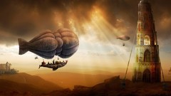 Clouds Aircraft tower fantasy