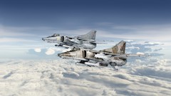 Clouds Aircraft War military skyscapes mig 27