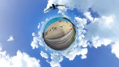 Clouds airplanes panorama circle