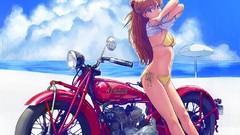Clouds Anime Beaches indian asuka langley soryu neon genesis 