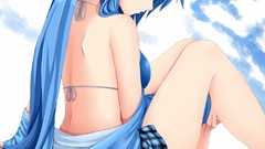 Clouds Anime blue hair long hair anime girls blue eyes hatsune 