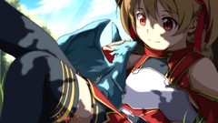 Clouds Anime brown red eyes drake blondes anime girls twintails 