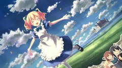 Clouds Anime dress Alice in Wonderland blondes long hair anime 