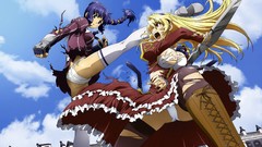 Clouds Anime dress anime girls boots skies panties upskirt 