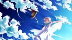 Clouds anime girls blue