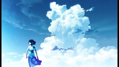 Clouds anime girls scenic