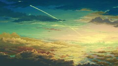 clouds Anime sky artwork sunset