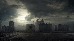 Clouds Apocalypse buildings science fiction artwork skyscapes