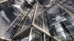 Clouds architecture reflections buildings