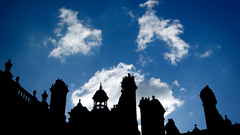 Clouds architecture silhouettes skyscapes