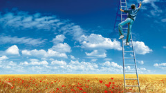 Clouds artwork ladder painters
