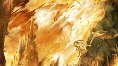 Clouds artwork running anime