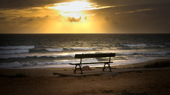Clouds bench skyscapes Beaches
