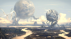 Clouds Birds Desktopography roots