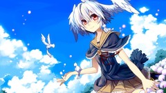 Clouds Birds red eyes