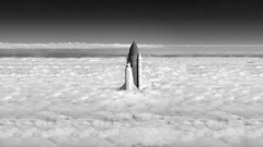 Clouds black and white atmosphere rocket monochrome NASA skies 