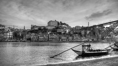 Clouds Boats Portugal Bridges cities skies Oporto