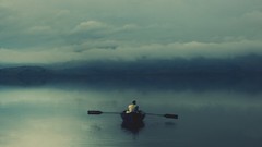 Clouds Boats vehicles lakes