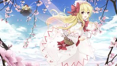 Clouds branches wings spring Fairies dress hats flying red eyes 