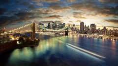 Clouds Bridges cityscapes brooklyn bridge