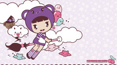 Clouds brooms stuffed animals