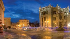 Clouds buildings night sky skyscapes