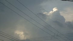 Clouds Cables lines wires skies laeirbag cloudy day
