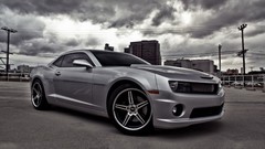 Clouds cars Chevrolet roads vehicles chevrolet camaro muscle 