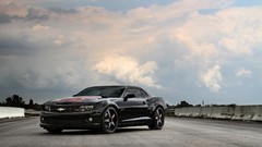 Clouds cars roads chevrolet camaro ss black cars