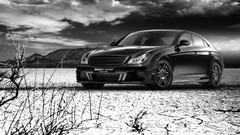 Clouds cars rockets monochrome