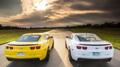 Clouds cars street roads chevrolet camaro