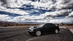 Clouds cars Subaru roads