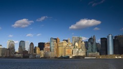 Clouds cityscapes buildings Sea